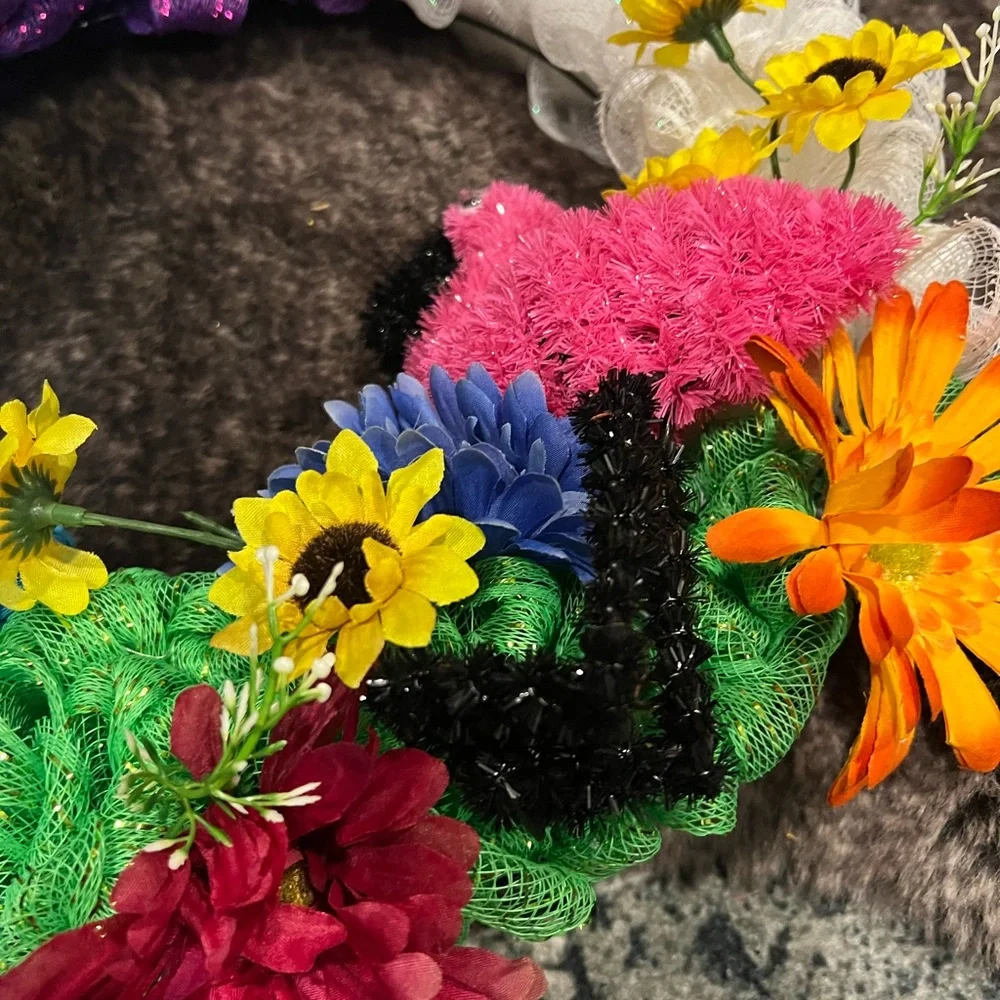 Handmade flamingo wreath